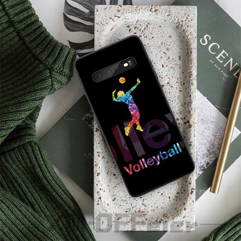 

Playing Volleyball Black TPU Soft Phone Case Cover For Samsung S8 9 10 S8 9 10 plus S10E lite S10-5G S20 UITRA plus