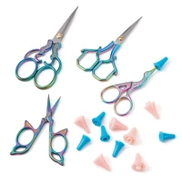 stainless steel retro antique vintage scissors embroidery sewing supplies tailor tool with caps