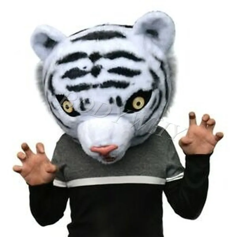 Косплей-Вечеринка платье голова тигра пушистый талисман индивидуальный костюм