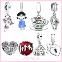 925 sterling silver new coffee cup stationery little girl charm family beads diy for original pandora bracelet jewelry for women
