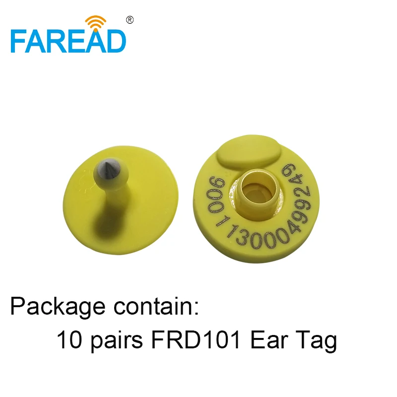 FRD101 10 pairs Прочный пассивный TPU 134,2 кГц FDX-B RFID EID Ушная бирка для свиней, коз, овец, коз, корова, животные, серьги, идентификация скота - Цвет: FRD101 10 pairs