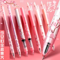 3 pcsset sakura season mechanical direct liquid kawaii gel pens cute stationery pen korean school office supplies gift