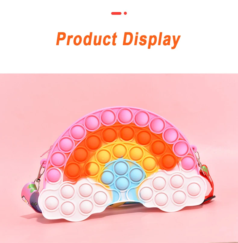 Популярная пузырьковая Радужная сумка через плечо с радужным облаком и ремешком