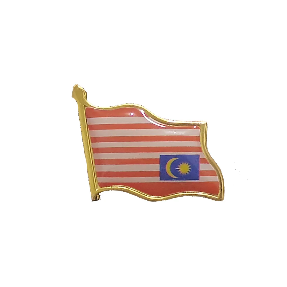 

Malaysia Flag Brooch Electroplated Gold Enamel Pin Badge Backpack/Collar/Hat Accessories Decoration