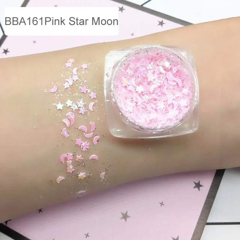 Блеск для ногтей Bittb в виде бабочки звезды Луны блестки AB цветные блестящие