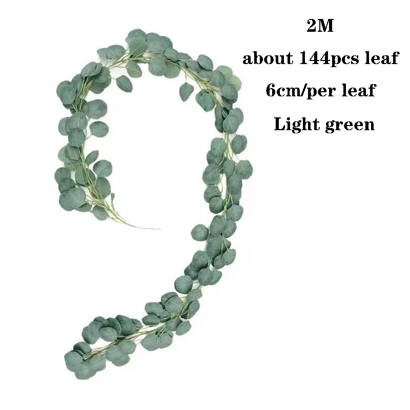 Искусственная эвкалиптовая гирлянда 3 упаковки 2 м зеленые листья лоза растения