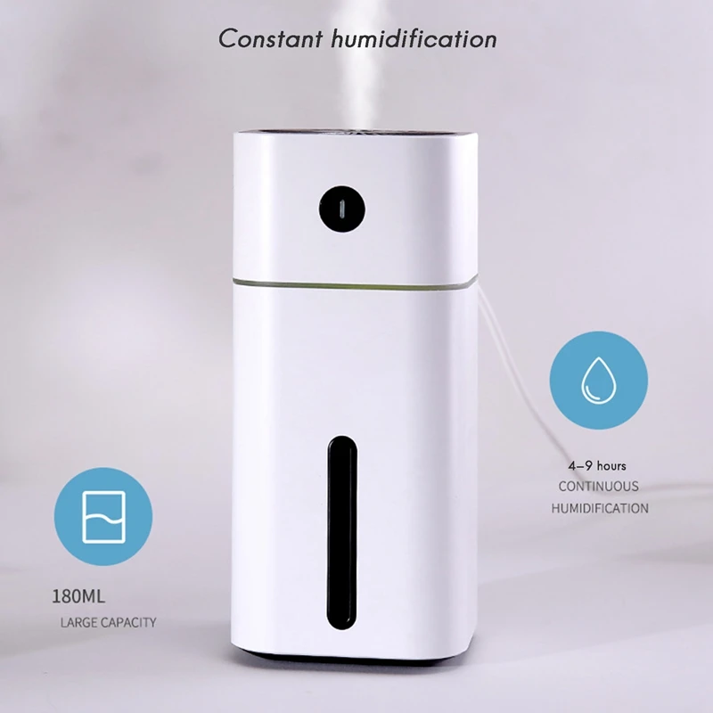 

Car Air Humidifier 180ML with LED Light for Cars Home Office Car Accessories Electric Humidifier
