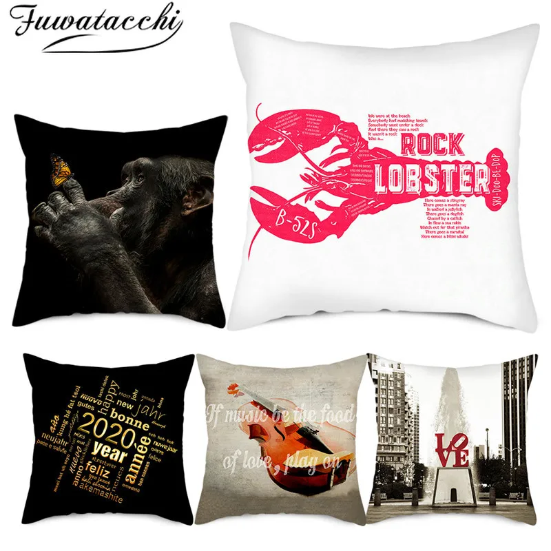 Fuwatacchi наволочка с рисунком краба орангутана 2020 букв для домашнего стула дивана