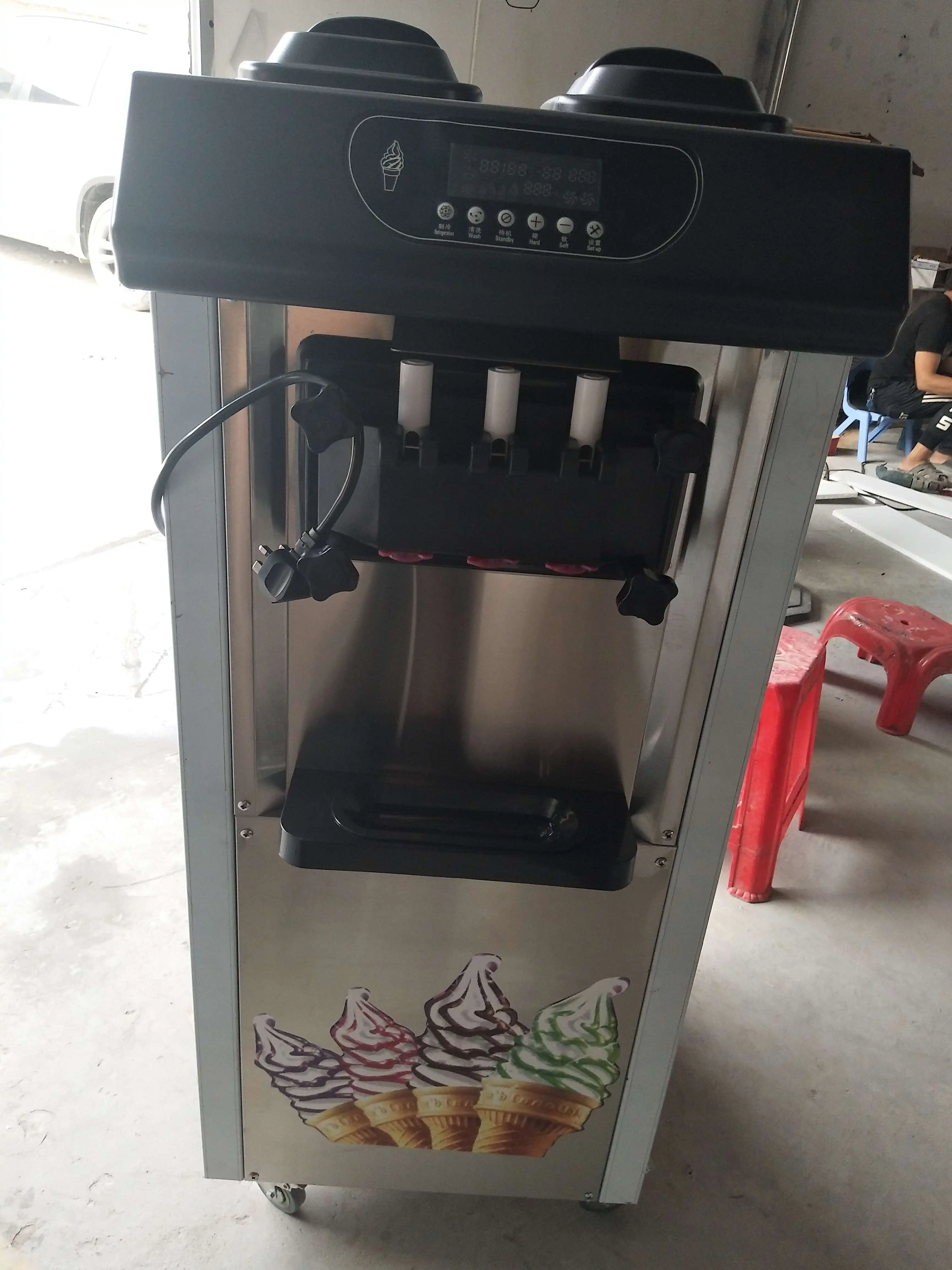 R410a газовая коммерческая машина для производства мягкого мороженого с 3 вкусами