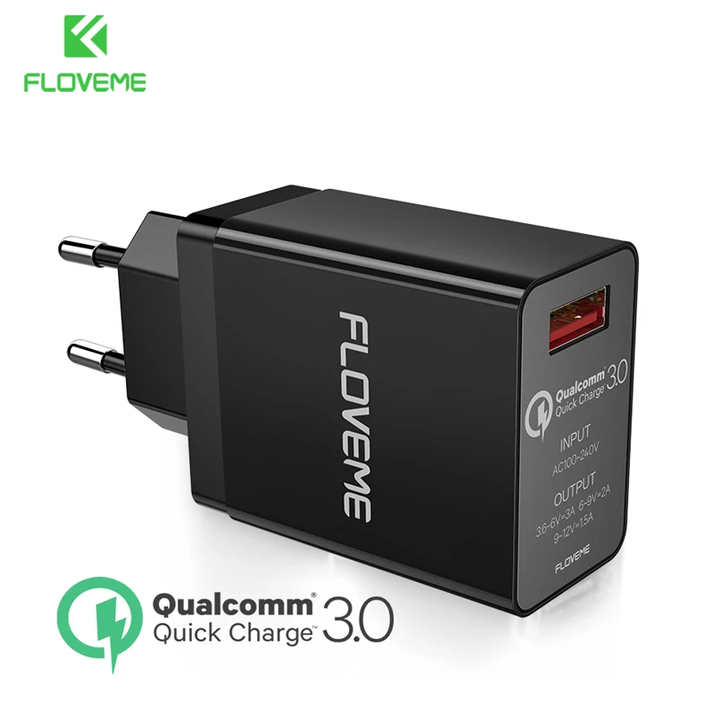 Зарядное устройство FLOVEME сетевое с USB портами 18 Вт 3 А|Зарядные устройства для