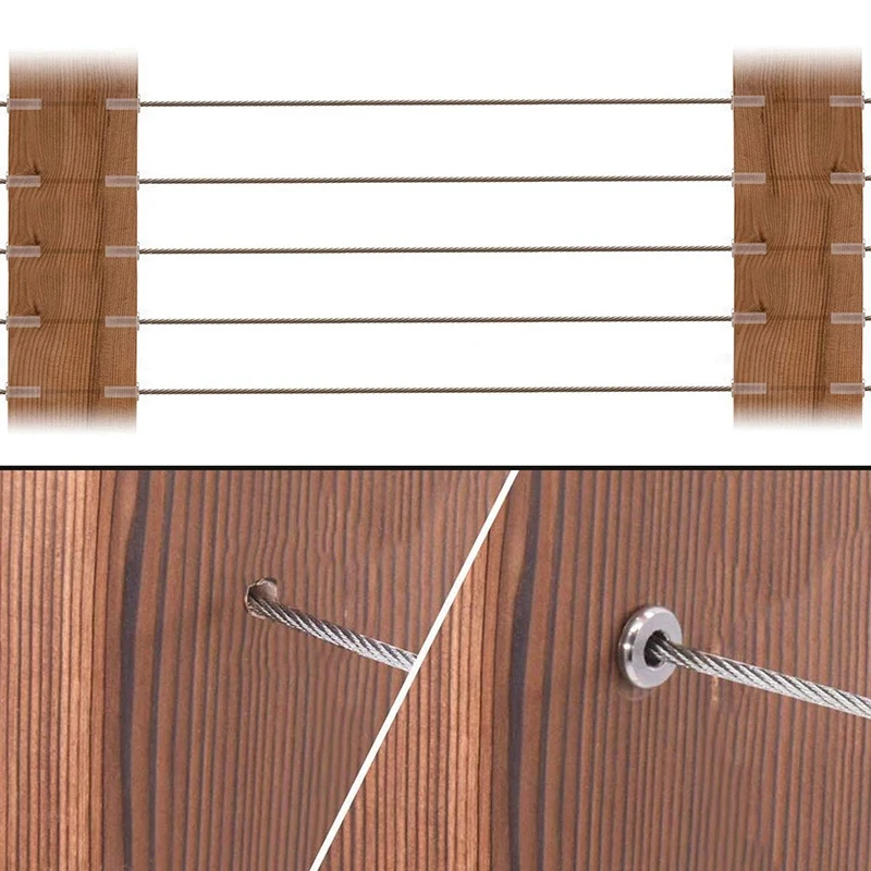 

72 Packs T316 Stainless Steel Protective Protector Sleeves for 1/8 Inch Deck Cable Railing Kit Deck Cable Railing System, for Wo