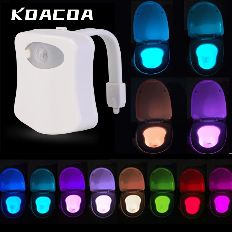 Умный ночник для сиденья унитаза с датчиком движения 16 цветов светильник ильник