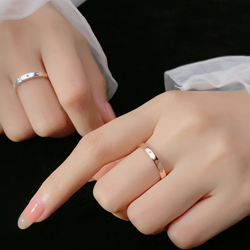 

Real 925 Sterling Silver Round Zircon Adjustable Ring For Fashion Women Party Minimalist Fine Jewelry PUNK Accessories