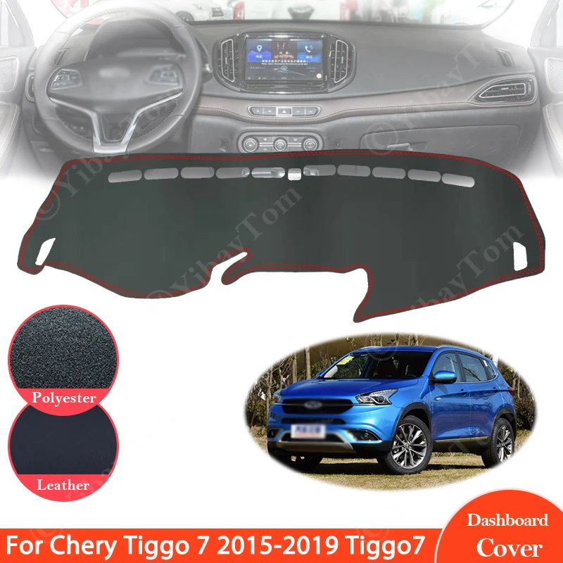 

Противоскользящий кожаный коврик для Chery Tiggo 7 2015 ~ 2019 Tiggo7, накладка на приборную панель, Солнцезащитный коврик, защитный ковер, автомобильные аксессуары