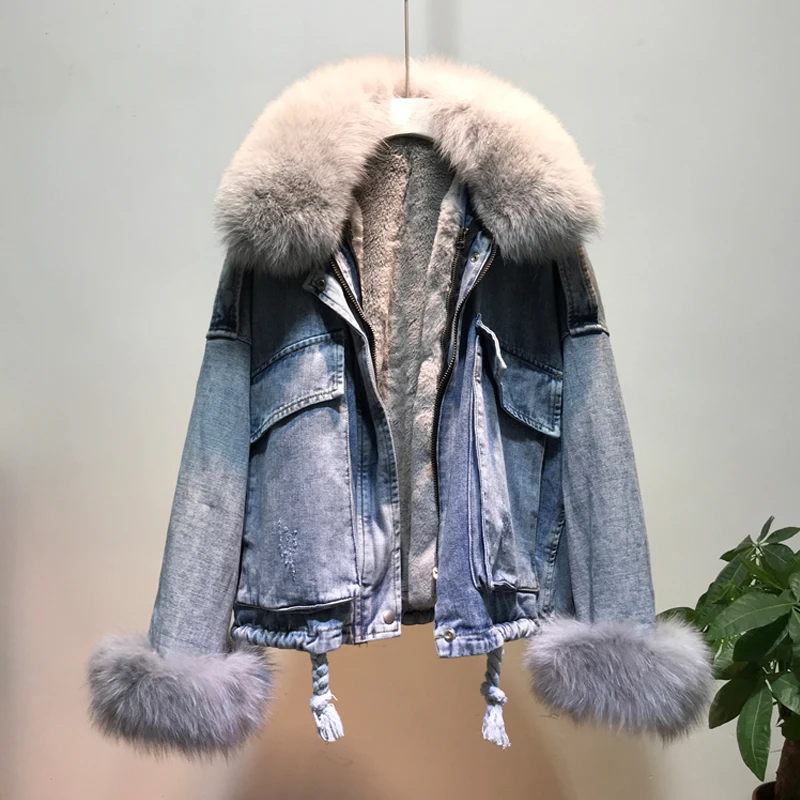 Женская парка с воротником из натурального Лисьего меха новинка 2021 зимнее