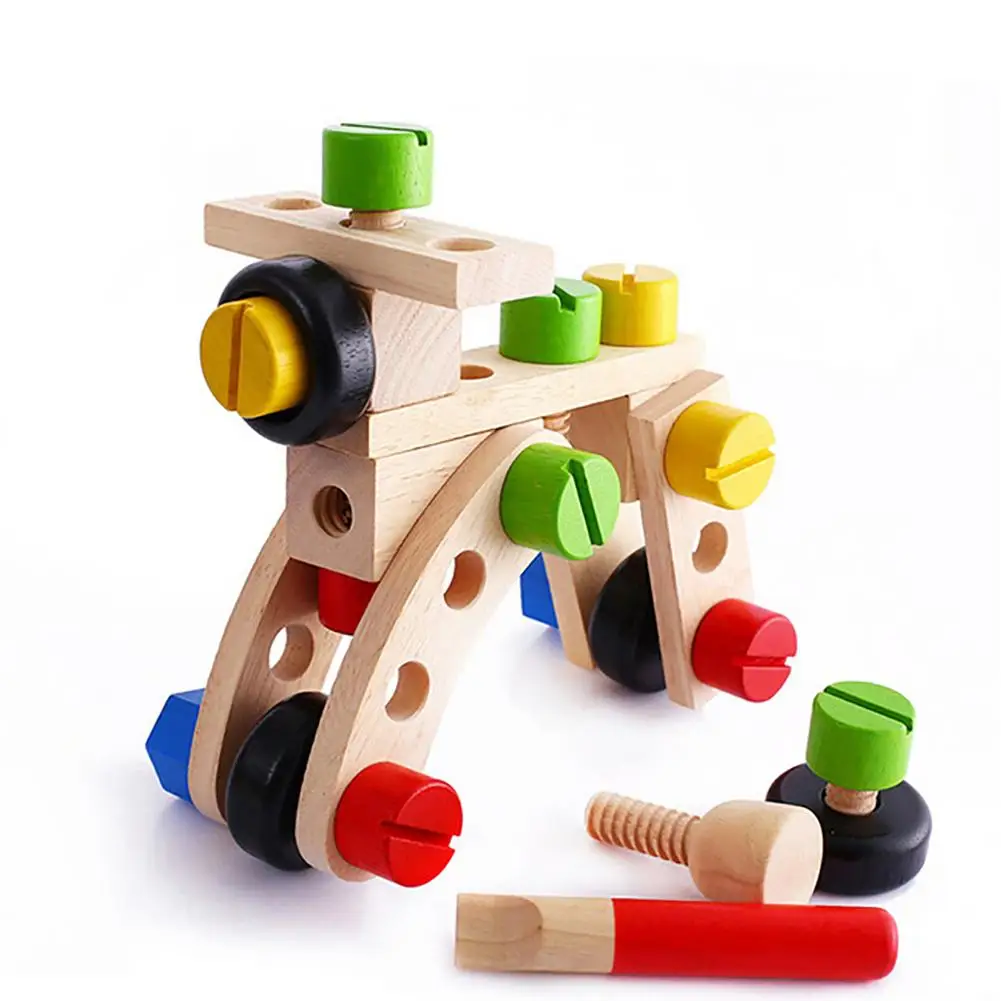 30Pcs Wooden DIY Car/Plane Disassembly Nuts Game Children Kids Natural Color Model Building Blocks Educational Toys | Игрушки и хобби