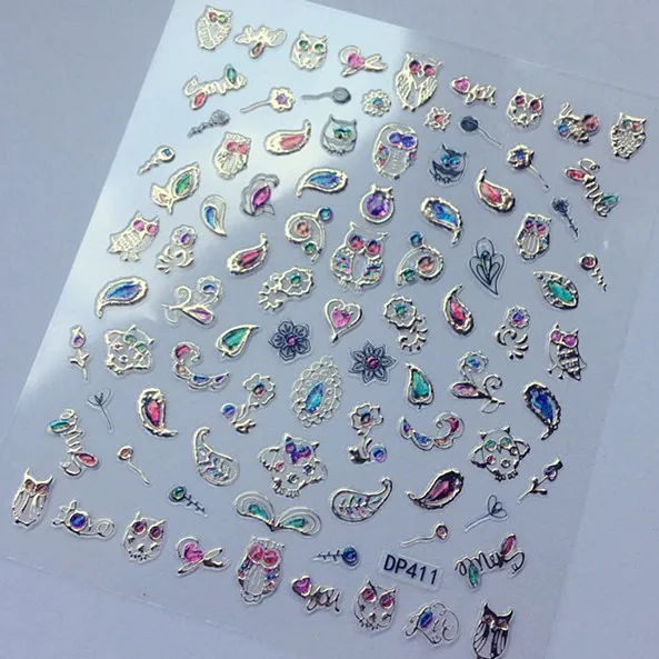 DP-411 Новейшая стикеры 3D на ногти Nail Art Переводные картинки серии DP Переводные картинки инструмент DIY Инструменты для украшения ногтей - Цвет: DP-411