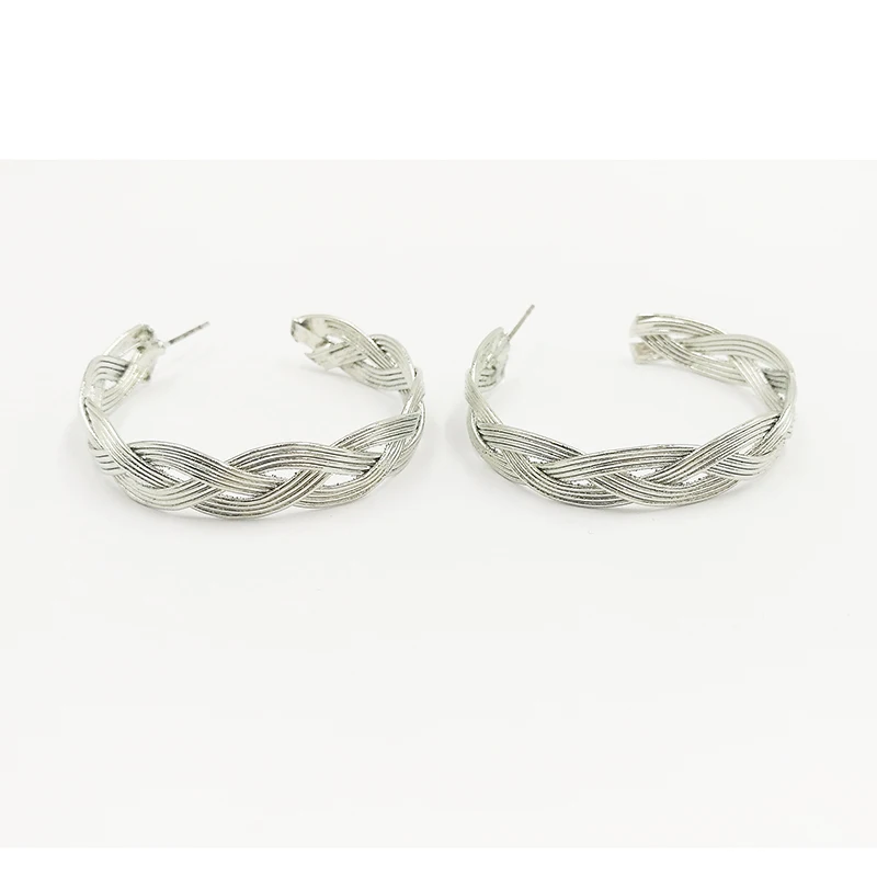 Couldxin Новые простые панк посеребренные бамбуковые круглые серьги