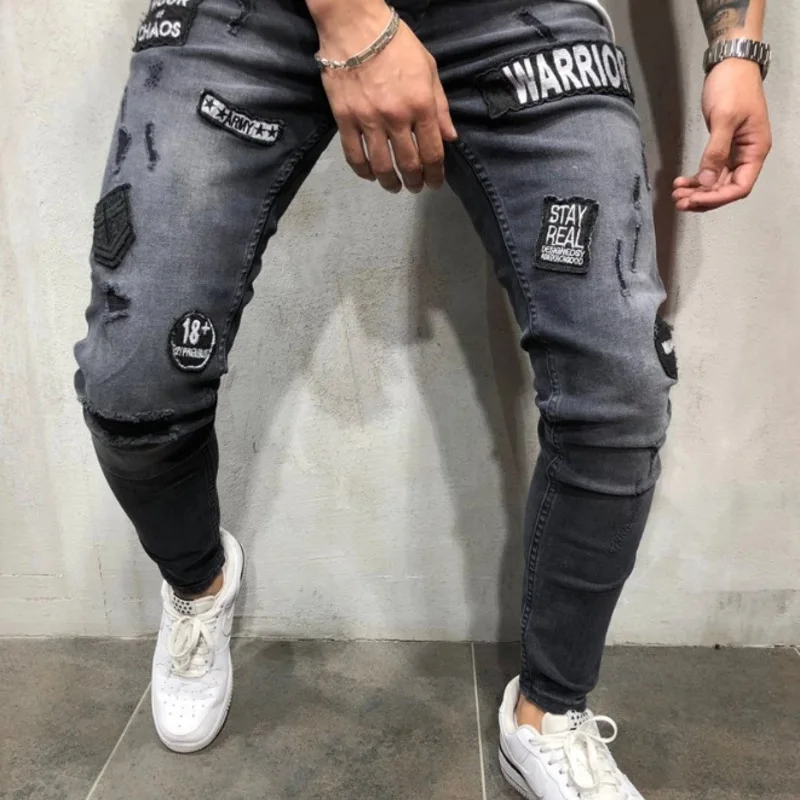 

Hole In Europe And The United States New Men Jeans Leisure Men's Clothing Of Cultivate Morality Pants, Men's Feet Pants