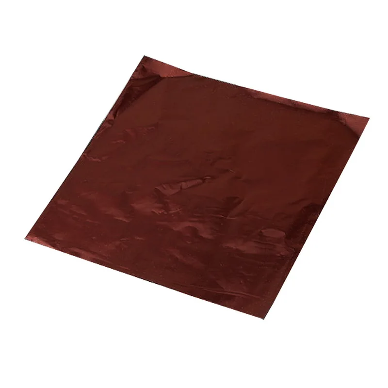 coffee Dozzlor 100 шт 8x8 см DIY еда алюминиевая фольга для шоколада конфеты упаковка 10 цветов День рождения обертка фольги бумажная наклейка - Цвет: coffee