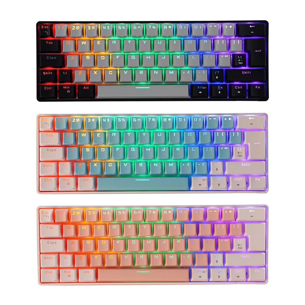 

Клавиатура игровая Проводная T60, 62 клавиши, 18 цветов, USB