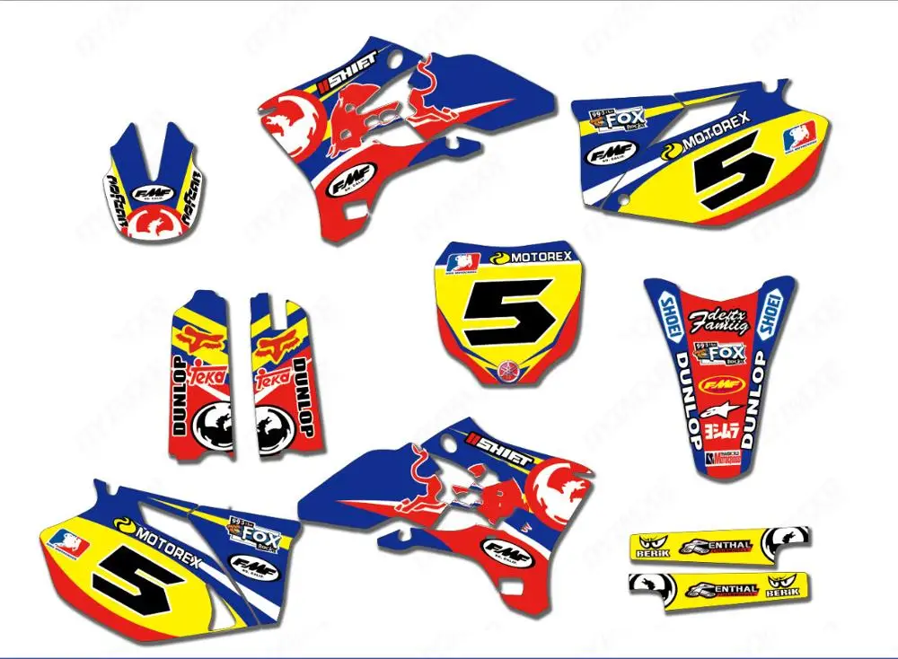 Индивидуальная команда графические и фоны наклейки для Yamaha YZF250 YZF450 YZ250F YZ450F 2003 2004 2005 YZF 250 YZF 450