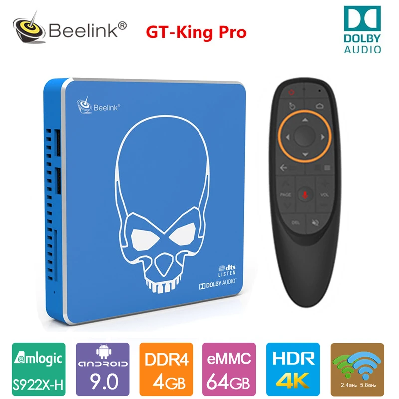Новое поступление Beelink GT King Pro Hi Fi Lossless Sound tv Box с Dolby Audio Dts Listen Amlogic S922X H Android 9 0 4 Гб 64