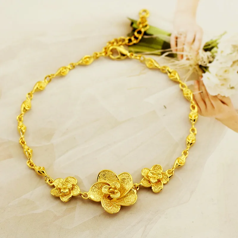 Дубай ювелирные наборы винтажное ожерелье и сережки в виде цветка браслет