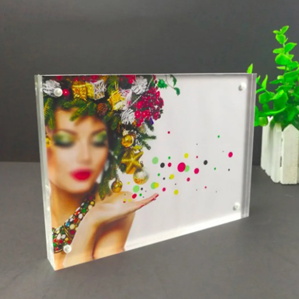 

Photo Frame Transparent Clear View Both Sided Magnetic Acrylic Block Picture Bedroom Deck Decor 12.8x17.8cm 14.8x21cm