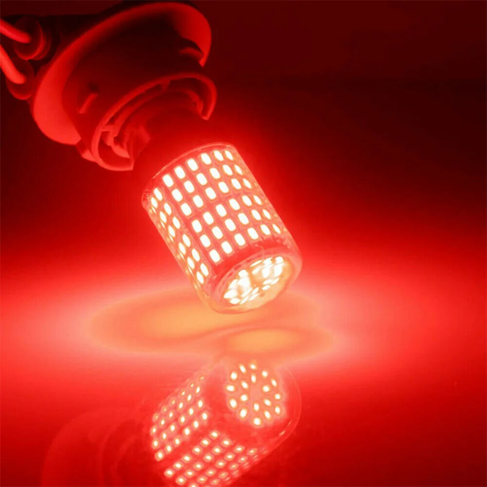 

1pc Car P21W BAY15D 1157 LED Canbus Lights 3014 144SMD Error Free Bulb Red Lamp New Red Turn Signal Reversing Lights Brake Light