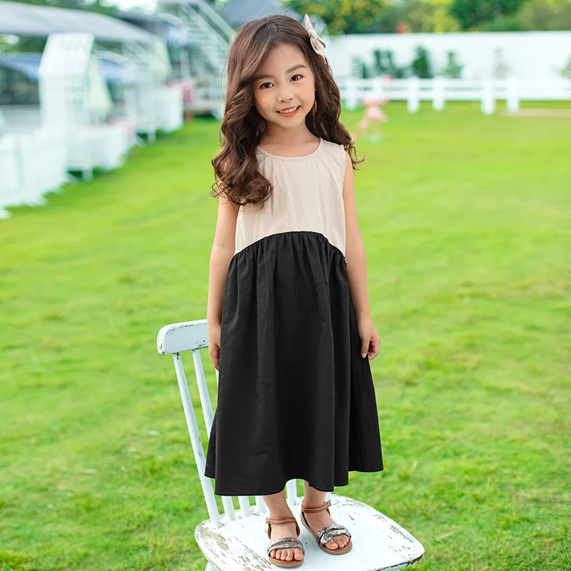 

2020 Summer New Girls Dresse Girl Elegant Dress Cotton Children Summer Sundress Toddler Patchwork Dress 4-14yesr