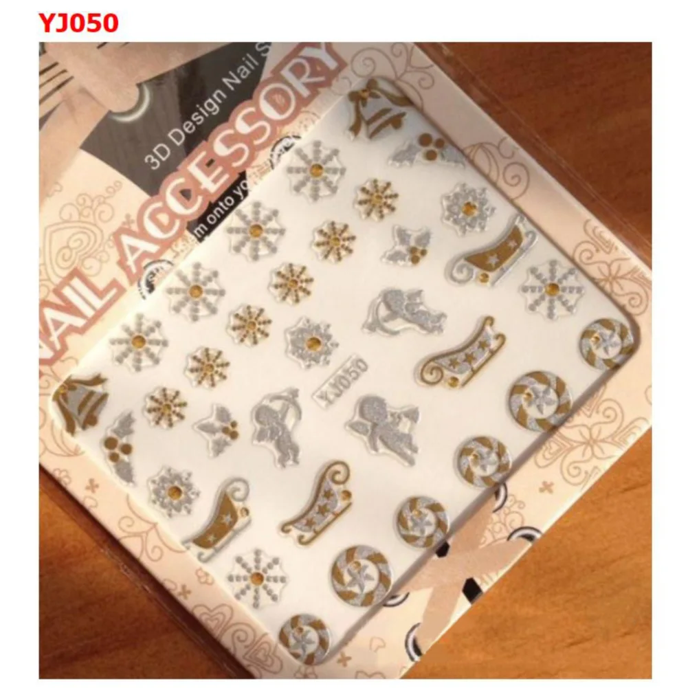 Прекрасный Рождественский дизайн стикеры 3D на ногти Nail Art Переводные картинки