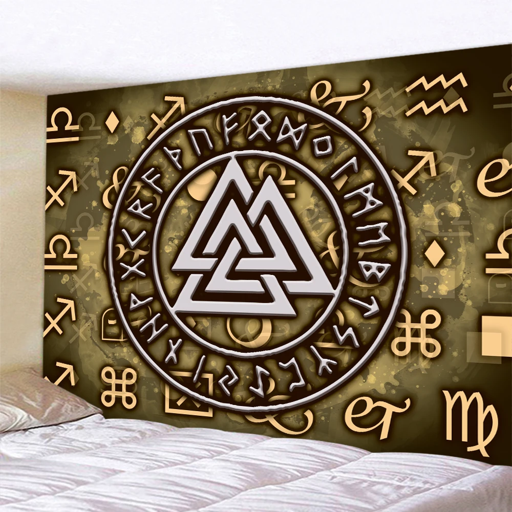 Таинственный символ гобелен для домашнего декора Мандала психоделическая сцена