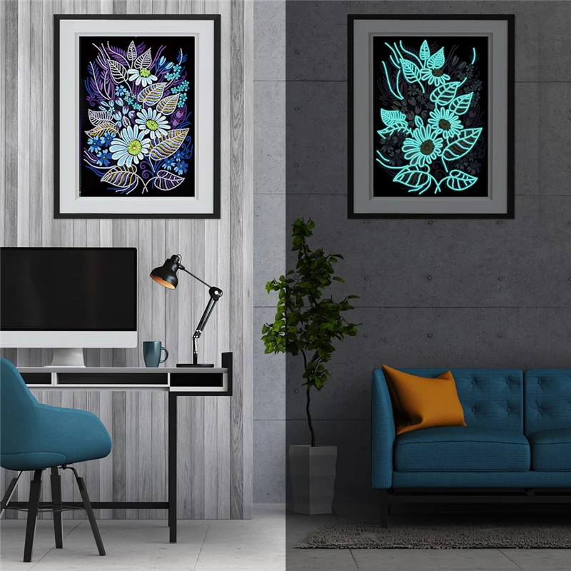 

Special Shaped Diamond Painting 5D Paint By Numbers Luminous Resin Diamond Art Kit Embroidery Cross Stitch Flower Mosaic Decor
