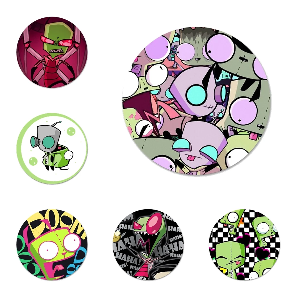 

Мультяшный значок Invader Zim для украшения одежды и рюкзака