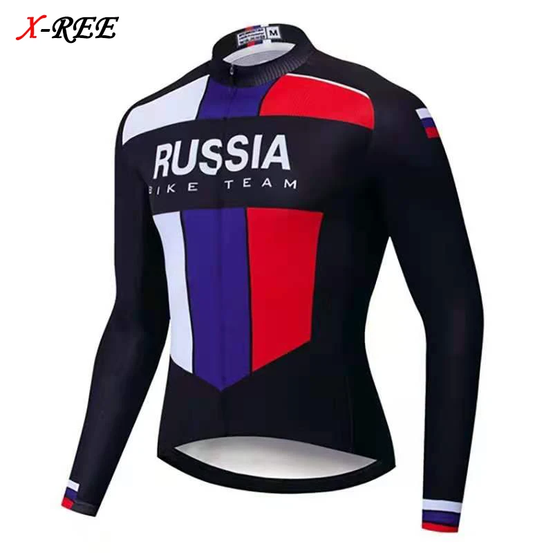 Веломайка XREE мужская с длинным рукавом флисовая или тонкая одежда для велоспорта