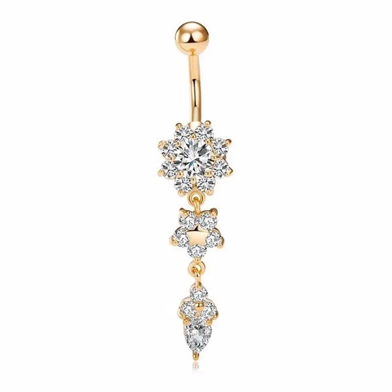 Fashion Allergy Free Belly Ring Navel Body Piercing Jewelry Medical Steel Dangle Button Accessories forWomen |