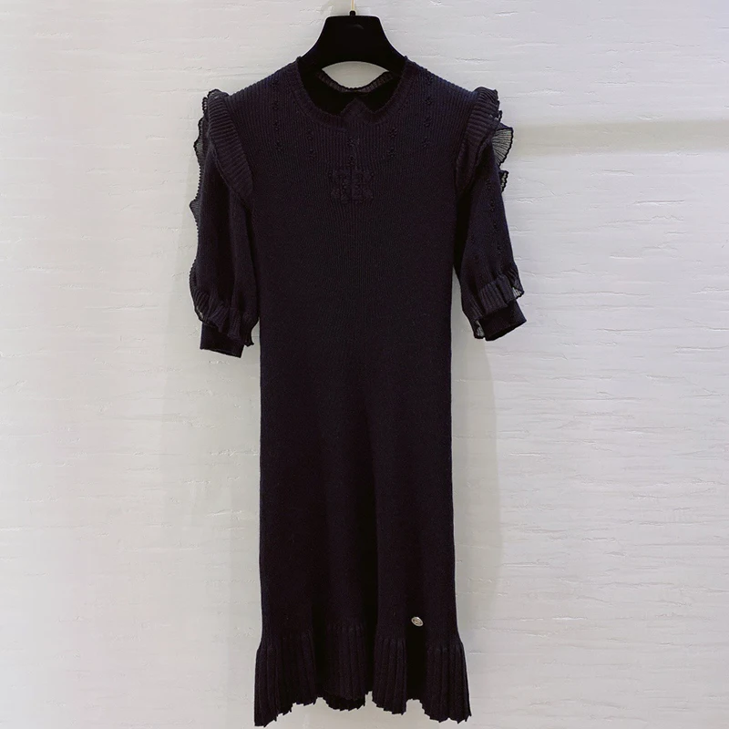 

2021 Spring A-Line Party Dress Women Retro V-Neck Slim Long Dress Autumn Short Sleeve Office Lady Dress Vestidos