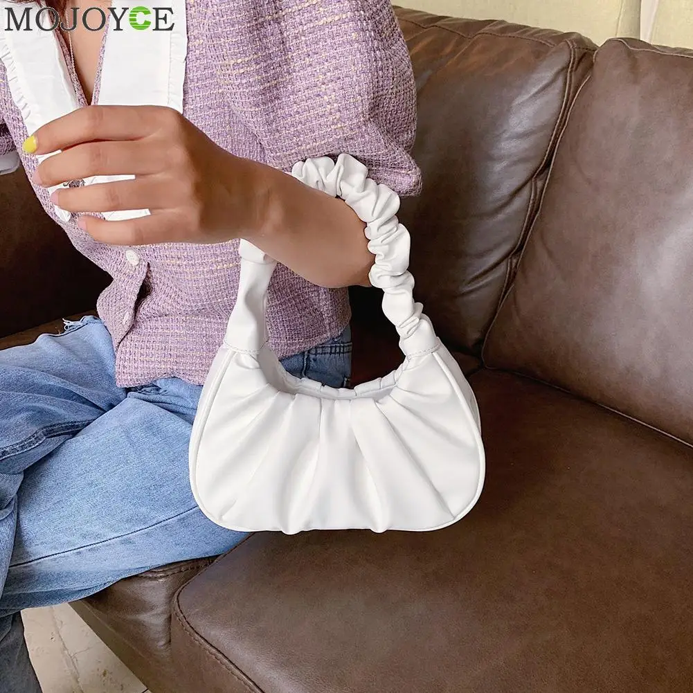 

Folds Design Small PU Leather Shoulder Bags For Women 2021 Elegant Handbags Female Travel Totes Lady Fashion Hand Bag