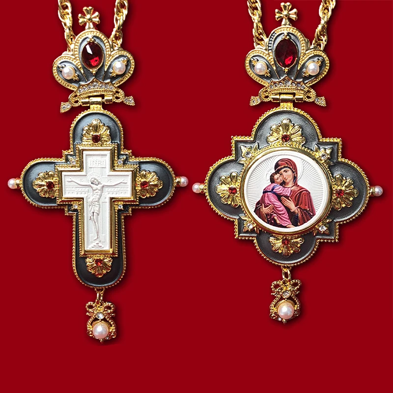 Цепочка с кулоном в виде Креста Иисуса для Девы Марии длинное ожерелье круглой