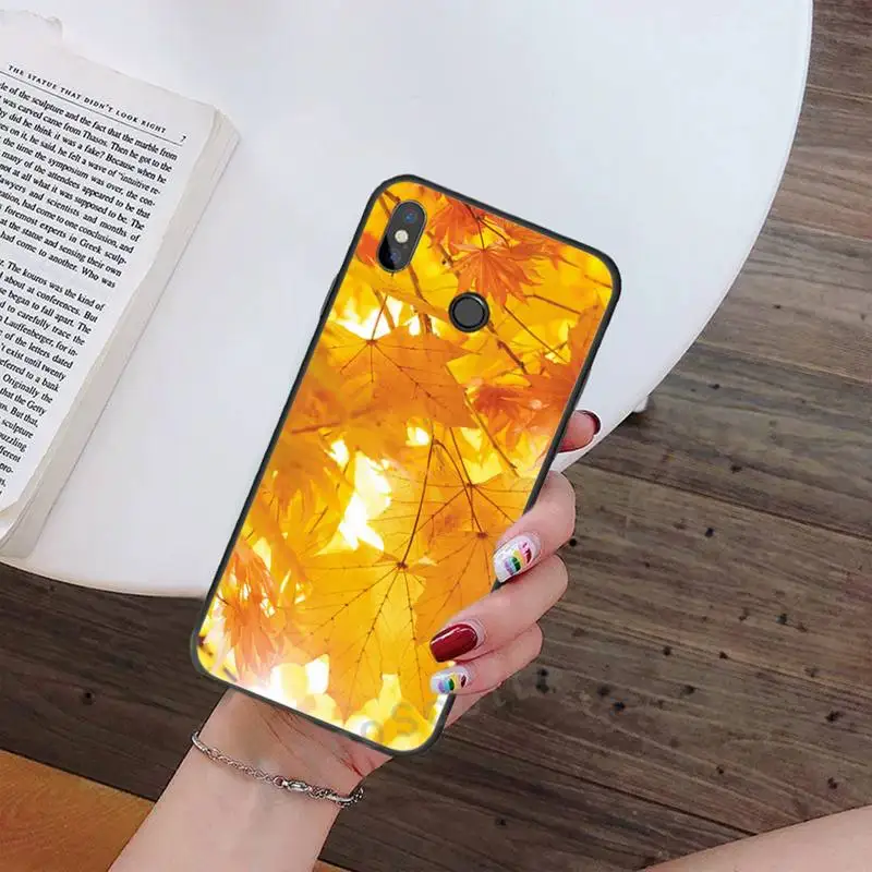 

Autumn falling leaves maples Phone Case For Xiaomi Redmi note 7 8 9 t max3 s 10 pro lite Luxury brand shell funda coque