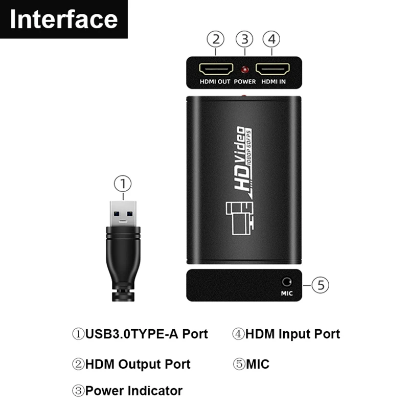 Карта видеозахвата USB3.0 к HDMI адаптер карта 1080P HD игра захват поток запись монитор