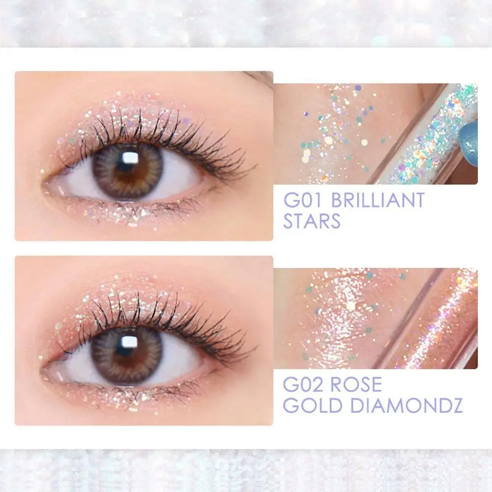 

Starlight Glitter Liquid Eyeshadow Shimmer Diamond High Shining Flash Sequin Gloss Pearl Waterproof Diamond Polarizing Eyes Q4B5