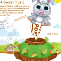 kids bunny electric puzzle board game toy jumping rabbit pulling carrot game parent child interactive toy party funny games toys