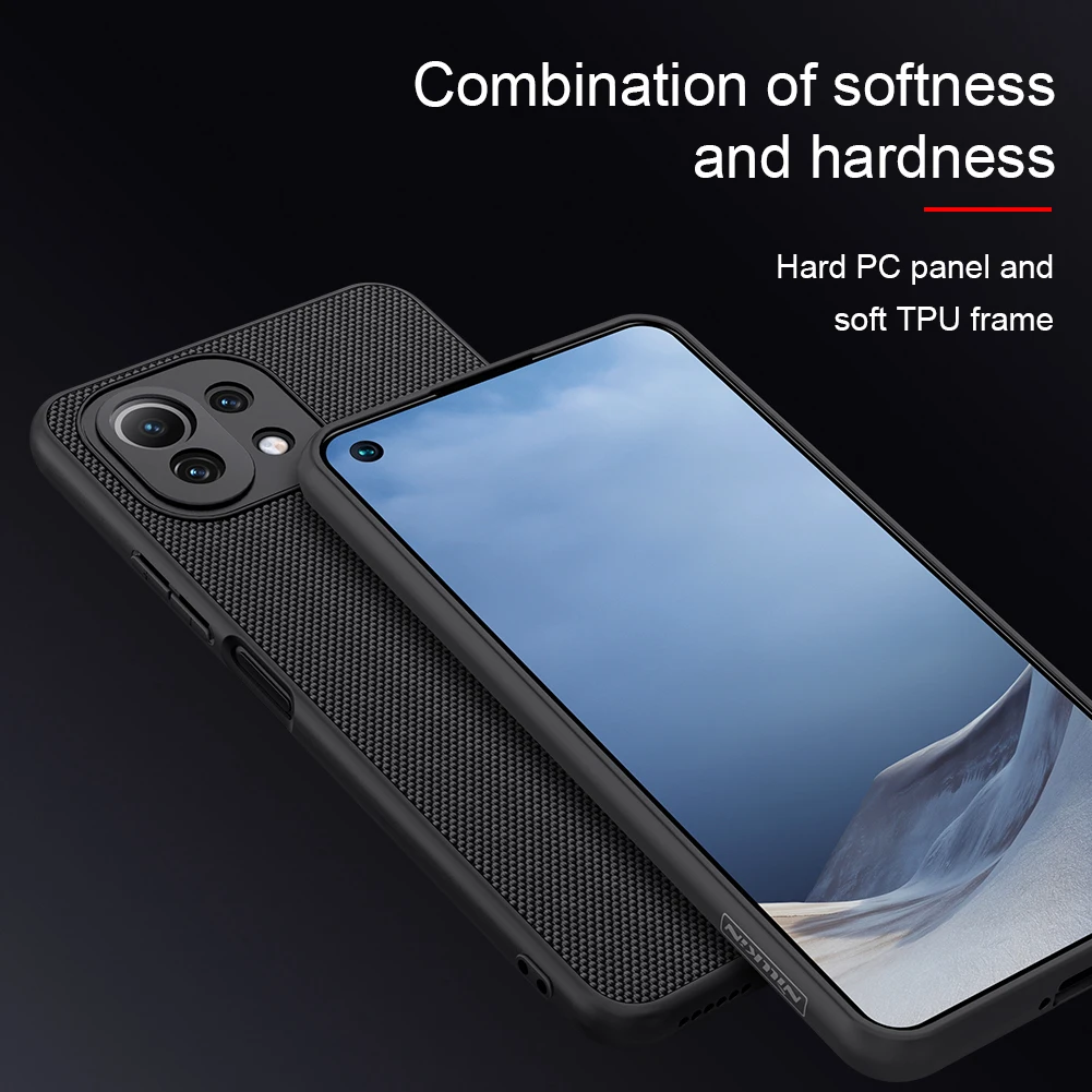 Для Xiaomi Mi 11 Lite чехол Nillkin текстурированная покрыт нейлоновым волокном крышка для