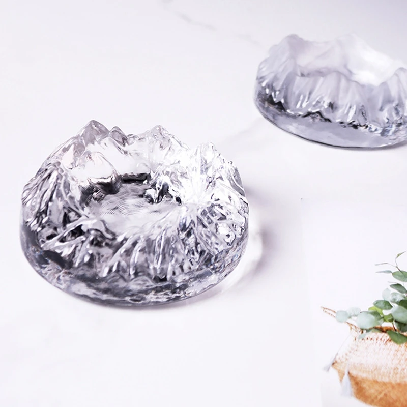 Snow Mountain Ashtray Glass Crystal Creative Model Portable Living Room Desktop Accessories | Дом и сад