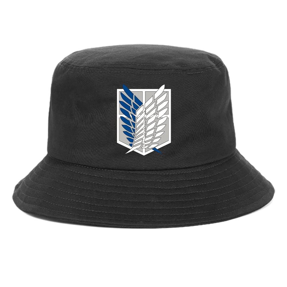 

Attack On Titan Street Anime Bob Bucket Hat Summer Harajuku Panama Unisex Fisherman Hats Korean Black Caps Funny Beach Cap