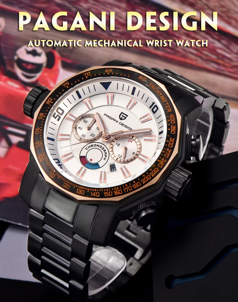 Топ люксовый бренд PAGANI Дизайн Спортивные часы Reloj Hombre военные водонепроницаемые многофункциональные кварцевые часы мужские Relogio Masculino