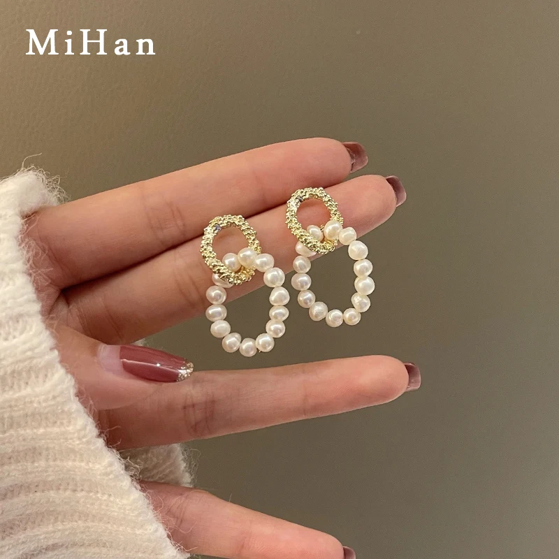 

Mihan S925 needle Women Jewelry Pearls Earring Popular Design Vintage Temperament Drop Earrings For Party Gifts Wholesale