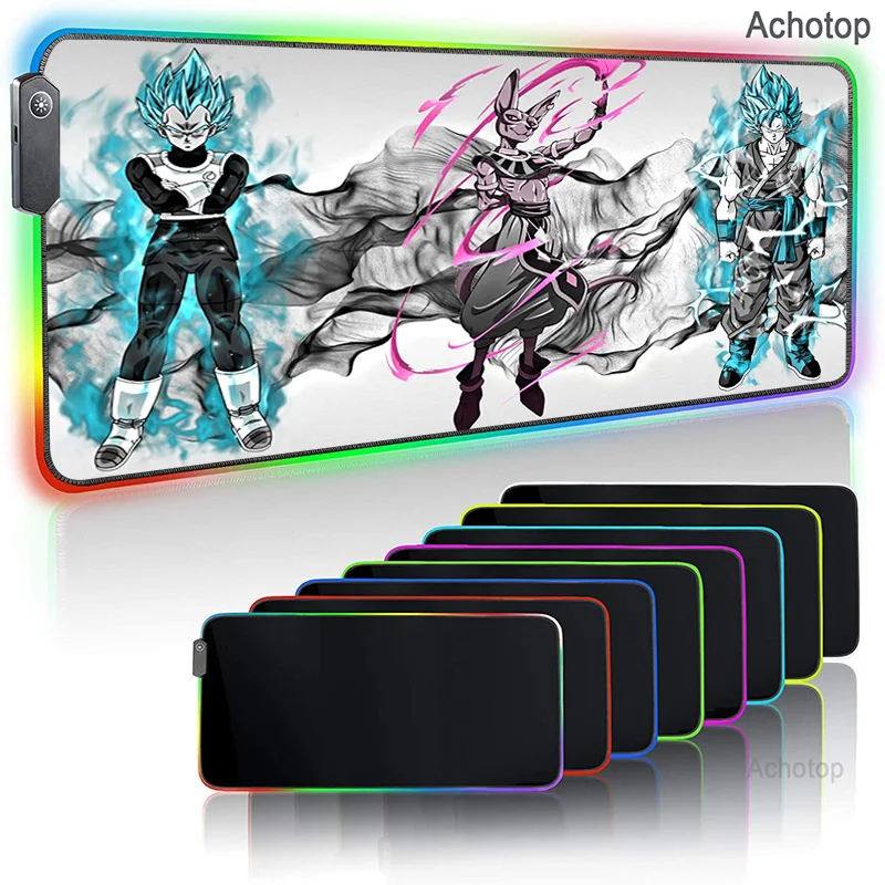

Goku LED Lighting Gaming Mousepad 900x400 Pad Mouse Gamer Mouse Mat Colorful Luminous LED Game Computer Padmouse Laptop Play Mat